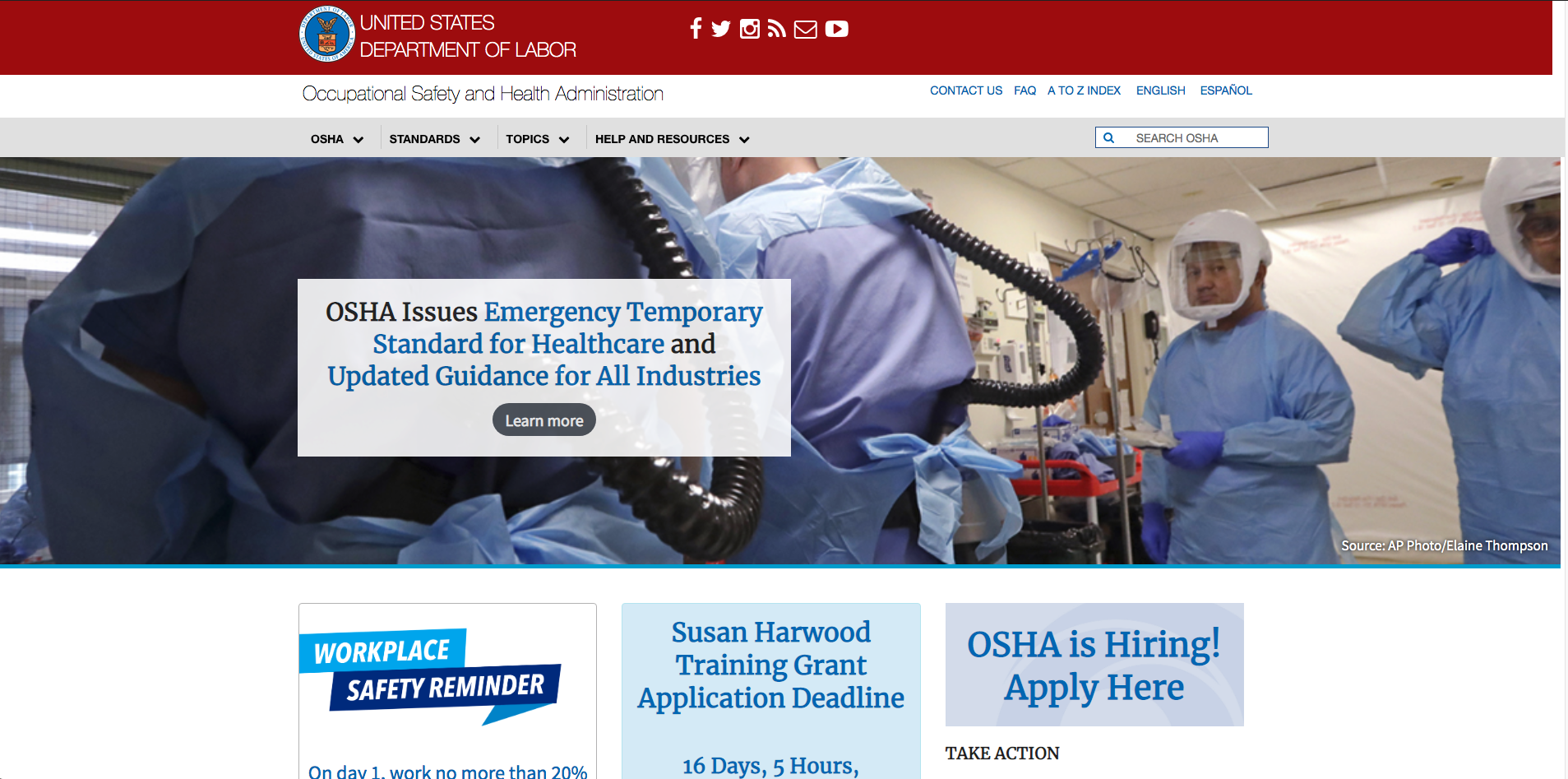 You are currently viewing وكالة السلامة والصحة المهنية – OSHA